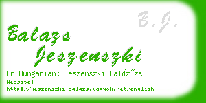 balazs jeszenszki business card